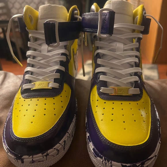 CUSTOM HAND PAINTED “ SKOL AF1s “ sneakers Men’s 9.5 - Picture 4 of 13